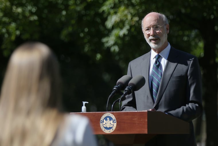 Gov. Tom Wolf speaks at a news conference in Philadelphia in September.