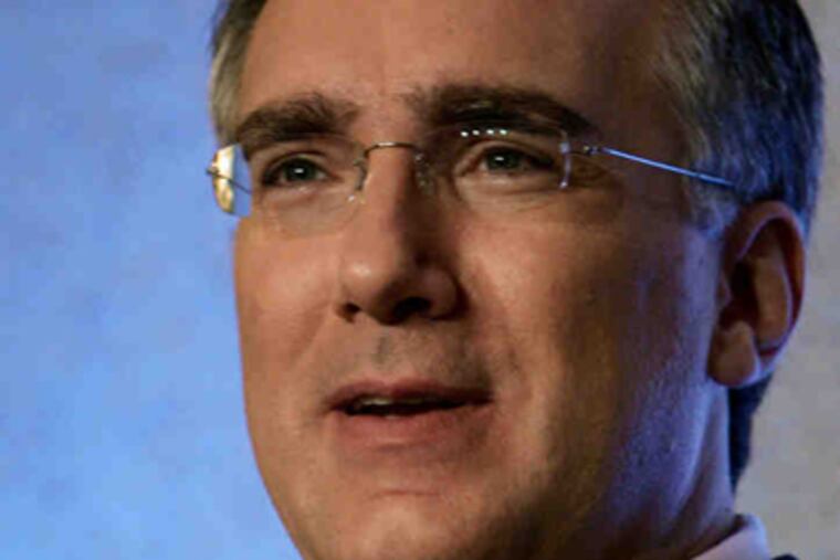 Keith Olbermann, host of MSNBC's "Countdown," gave money to three Democratic candidates, one on the day he was a guest on the show. (AP Photo)