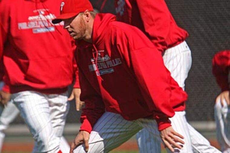 Roy Halladay arrived to the ballpark early yesterday, around 10 a.m., a team spokesman said. (Michael Bryant/Staff Photographer)