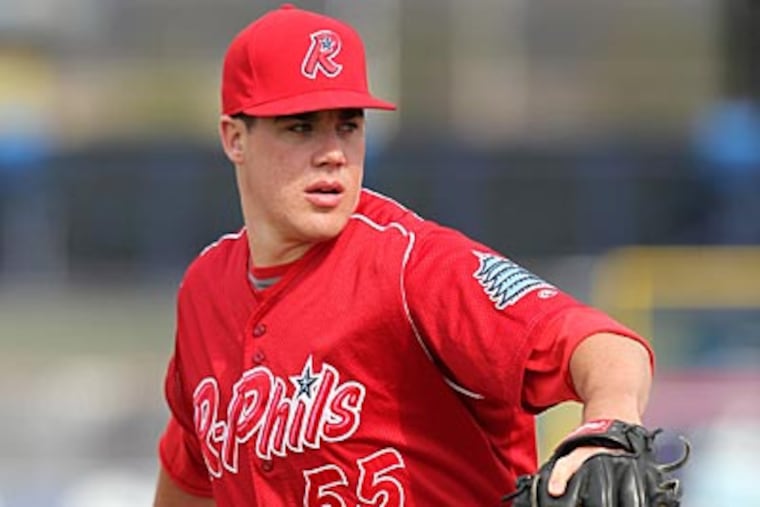 "I have to be more economical with my pitches," Phillies prospect Trevor May said. (Mike Janes/AP)