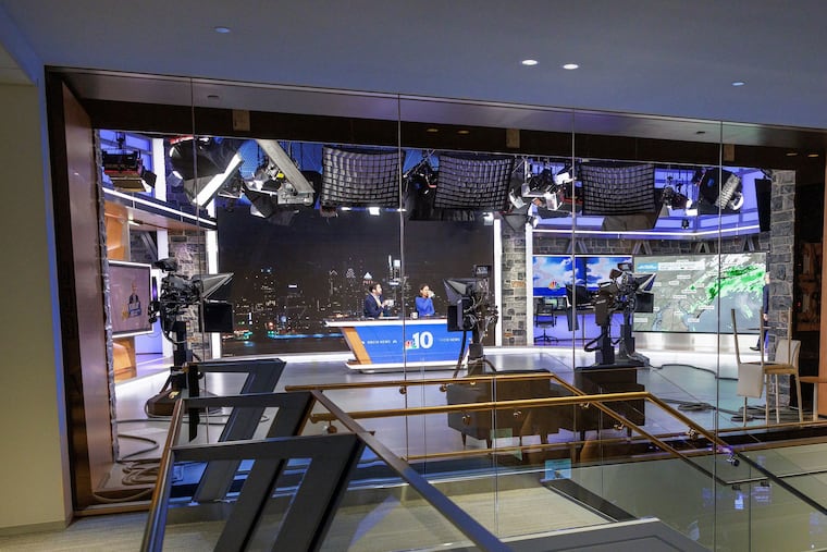 The set of NBC10 studios at the Comcast Technology Center in Philadelphia.