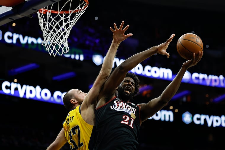 Sixers center Joel Embiid scored 39 points Friday night.