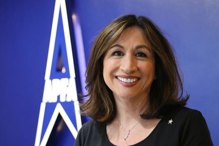 Laura Glading, president of the flight attendant member union, of the new American Airlines as a result of the merger of US Airways and American. Glading was in Philadelphia on Tuesday to meet with some of the 2,300 US Airways flight attendants based at Philadelphia International Airport. (Photo via Association of Professional Flight Attendants)