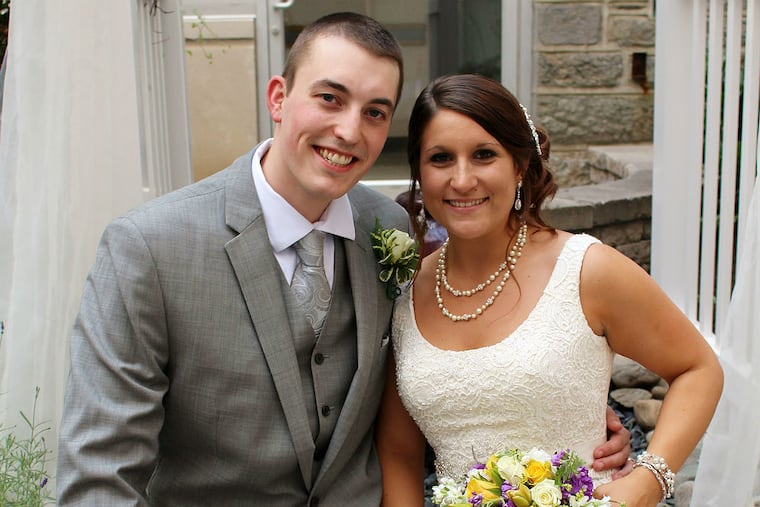 At their Jeanes Hospital wedding: Rachel Maaskant and Benjamin Yocum. (Photo courtesy of Laurie Kepier-Maaskant, sister-in-law)