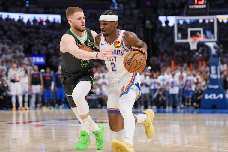 Oklahoma City Thunder guard Shai Gilgeous-Alexander (right) was voted the NBA's 2024-25 MVP.