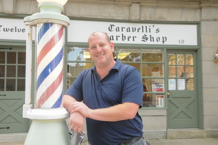 Barber Anthony Fiore, owner of Caravelli's Barber Shop on Kings Hwy. in Haddonfield. CURT HUDSON / For the Inquirer