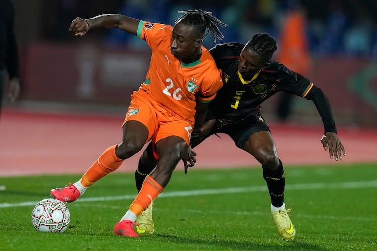 Ivory Coast forward Yan Diomande (left) played soccer for an American prep school before becoming one of the world's top young prospects.