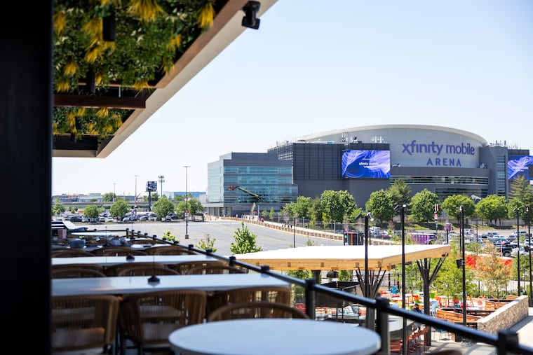 The Ava Rooftop Bar looking out towards the Xfinity Mobile Arena at Stateside Live! in Philadelphia, Pa., on Wednesday., May 20, 2026.