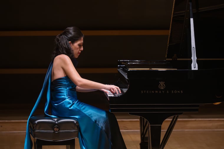 Pianist Beatrice Rana performing in the Perelman Theater, Nov. 10, 2025, for the Philadelphia Chamber Music Society.