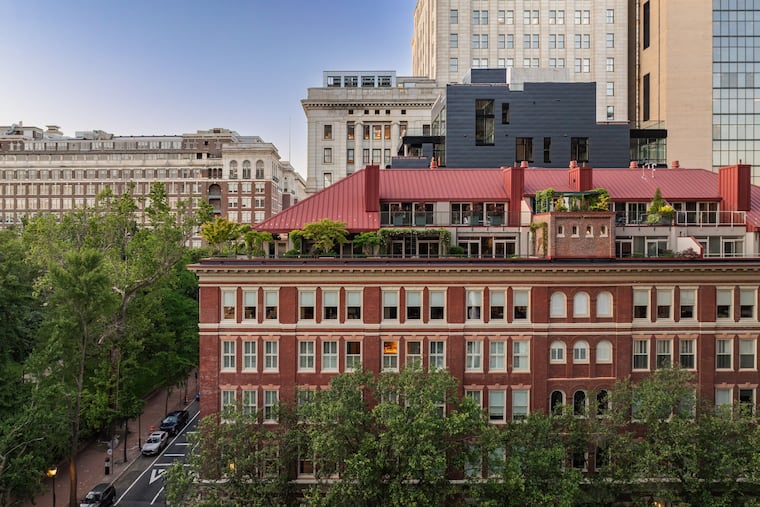 The west-facing penthouse in the Lippincott building has four bedrooms and two and a half bathrooms.