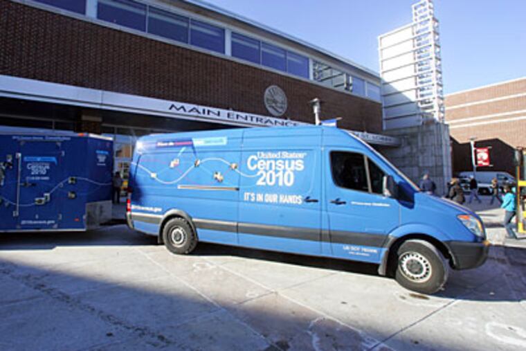 A Census van sits outside the Pennsylvania Farm Show.( David Swanson / Staff Photographer )