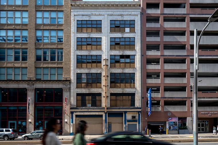The long-vacant tower at 142-44 N. Broad St. (center) will be redeveloped into apartments and restaurant space.