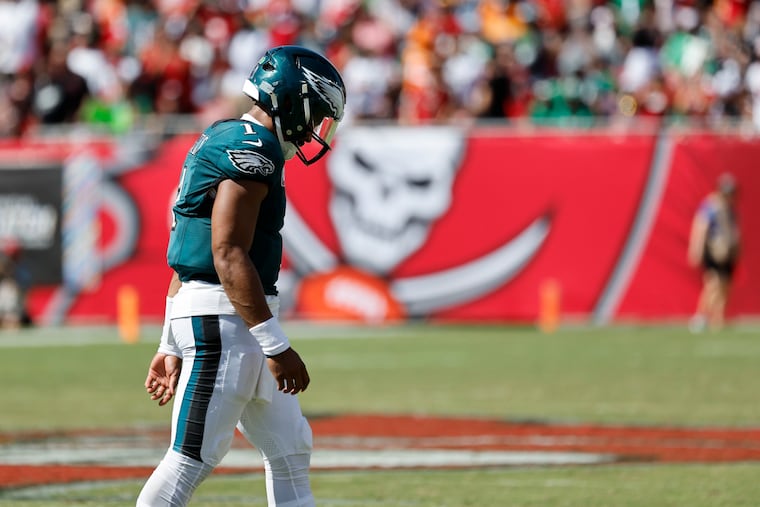 Things haven't often gone well for Jalen Hurts in Tampa. He's 1-3 at Raymond James Stadium, including a pair of playoff losses.