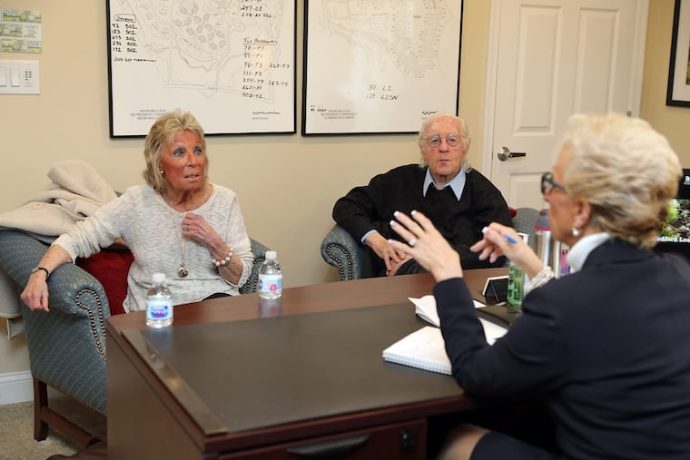 Sally and Vic Friedman discuss details about their move to a continuing care retirement community with Annie Mazur, director of marketing at Medford Leas.