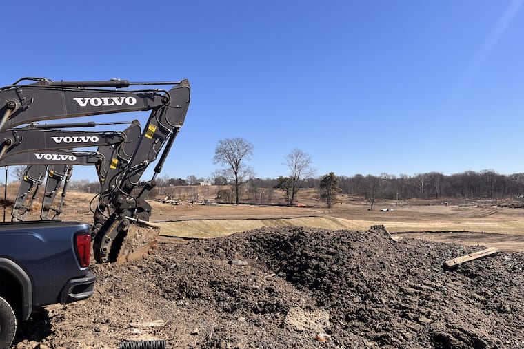 Work being done on the major renovation of the Cobbs Creek Golf Course in Philadelphia, as seen on Monday.