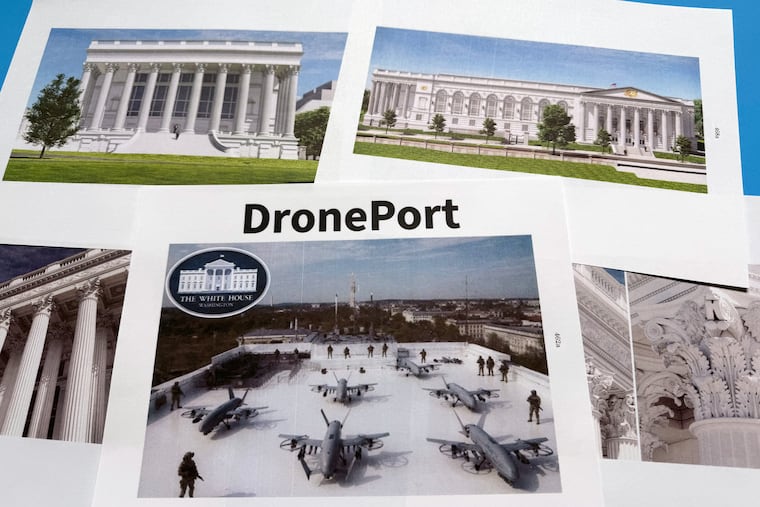 The Trump administration included these artist renderings relating to White House Ballroom construction in a filing to the U.S. Supreme Court Friday, Aug. 14, 2026.