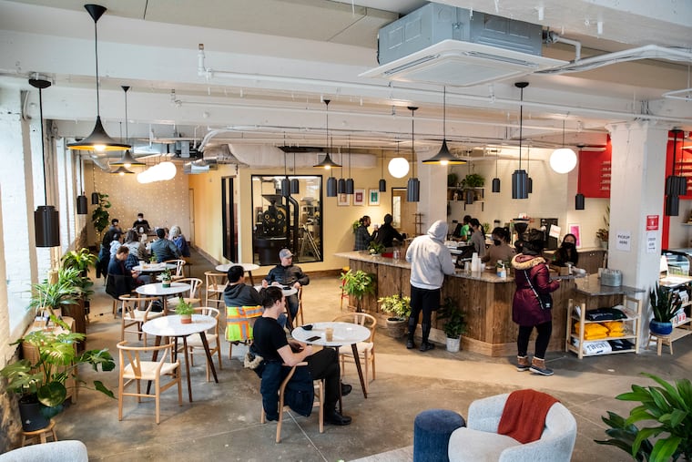 The inside of Càphê Roasters in Kensington, where Tanner and her dog Barrett are regulars.