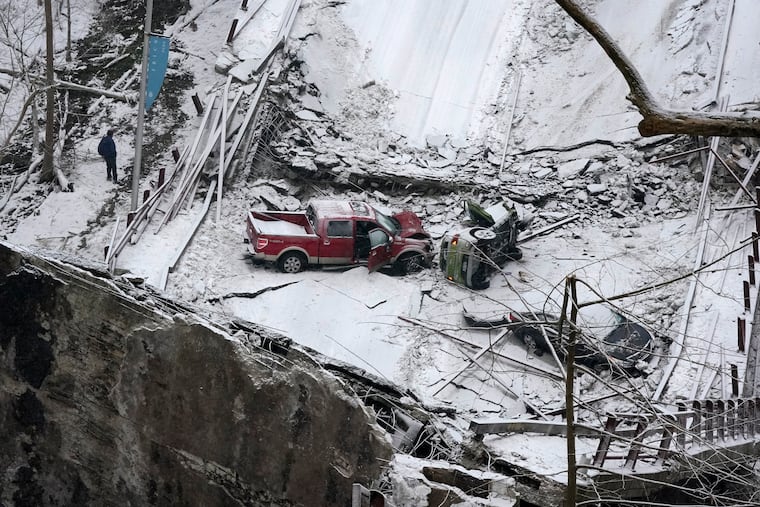 When the bridge collapsed, rescuers rappeled nearly 150 feet while others formed a human chain to help rescue multiple people from a dangling bus.