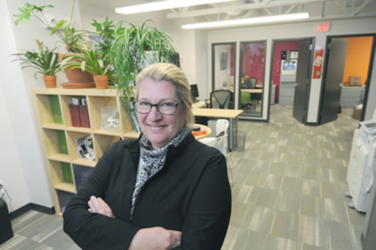 Cathryn Coate helps nonprofit groups find office space in Philadelphia. "I'm sure I'm the only … broker with a master's in social work," she said. (April Saul / Staff Photographer)