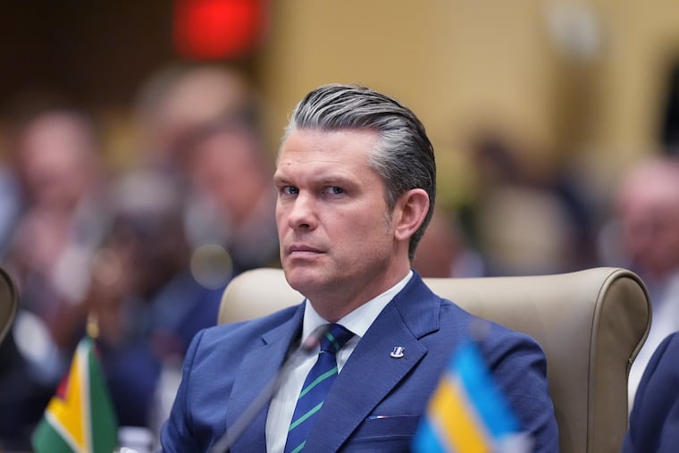 Defense Secretary Pete Hegseth listens during the inaugural Americas Counter Cartel Conference at U.S. Southern Command in Doral, Fla., on March 5.