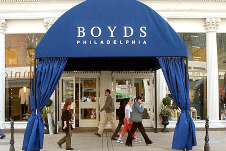 Boyds, the upscale men's store on the 1800 block of Chestnut Street, was robbed of $300,000 in jewelry. (Bonnie Weller / Staff File Photo)