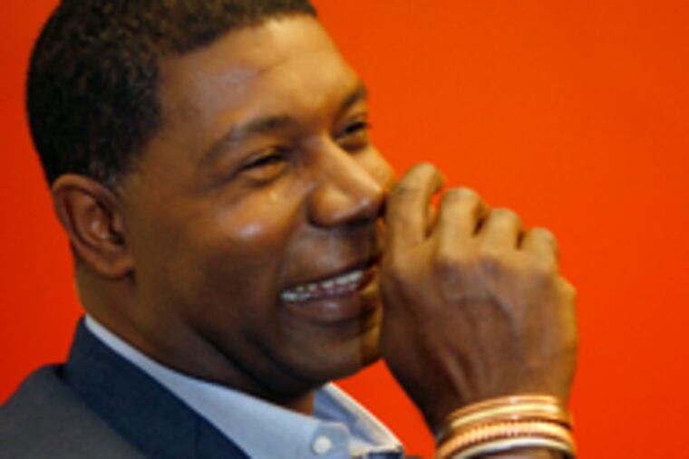 Actor Dennis Haysbert, he of the imposing stature and velvety bass voice, was in Philadelphia recently to promote his CBS series, "The Unit," on which he stars as Sgt. Maj. Jonas Blane, right. On Fox's "24," above right, he portrays President David Palmer, (aided by another character in the season premiere).