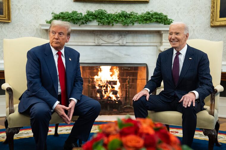 President Joe Biden meets with President-elect Donald Trump in the Oval Office of the White House on Wednesday.
