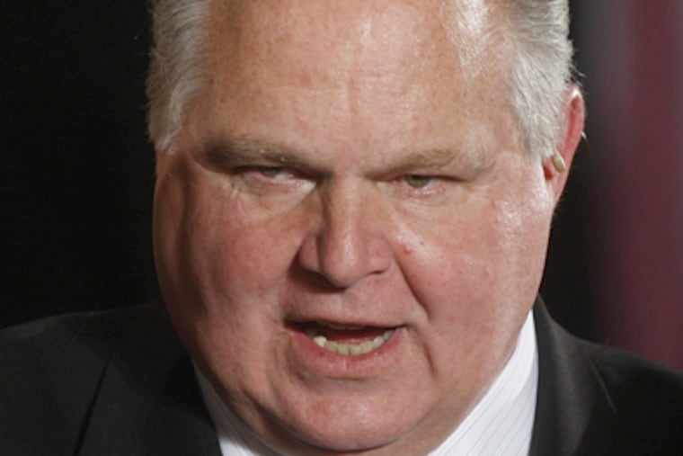 Conservative talk show host Rush Limbaugh. (AP Photo/Ron Edmonds, File)