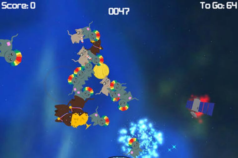 A screen-shot of the Galactikitties game.