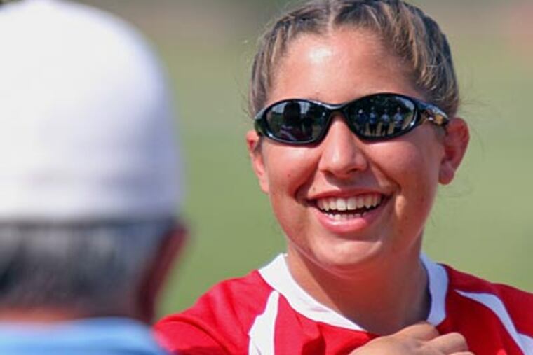 Liz Parkins and Souderton are currently riding an 11-game winning streak. (Lou Rabito/Staff)