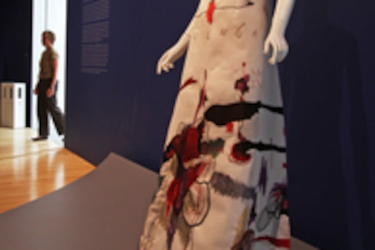 The Four Seasons Evening Dress, a 2006 design by Ralph Rucci, is in the exhibit "A Passion for Perfection," fashions by Philadelphia-born designers Rucci, Gustave Tassel and James Galanos.
