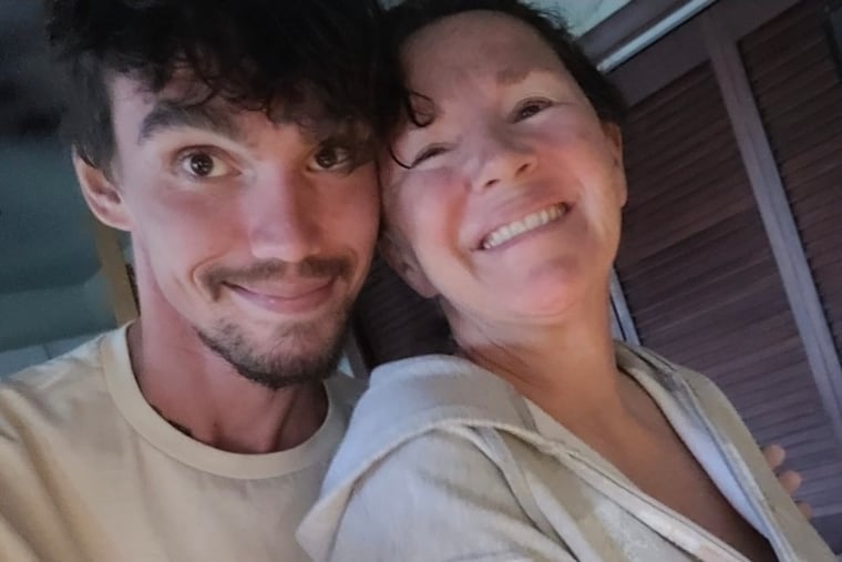 The author and her son making dinner together in 2023.