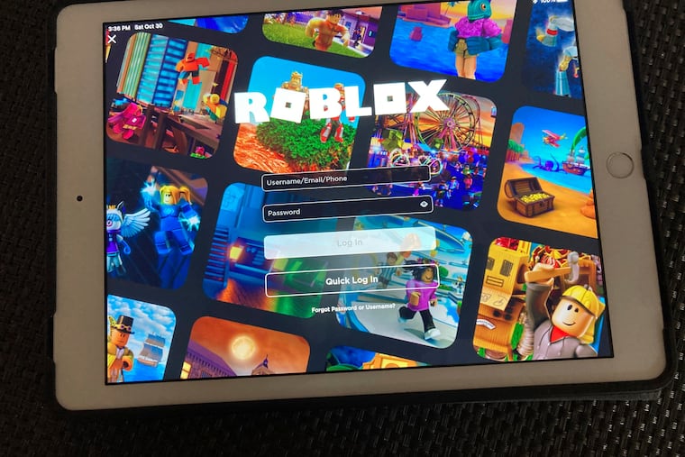 The gaming platform Roblox is displayed on a tablet, Oct. 30, 2021, in New York.