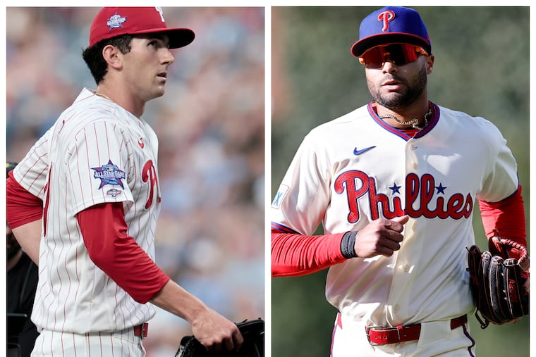 The Phillies have gotten strong starts from rookies Andrew Painter (left) and Justin Crawford in the first week of their major league careers.