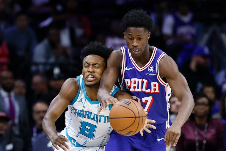 Sixers guard VJ Edgecombe was stellar on the defensive end in Saturday's victory over the Charlotte Hornets.