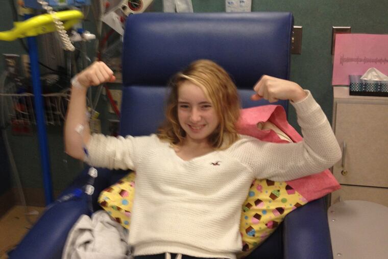 Hannah Duffy during her first chemotherapy treatment.