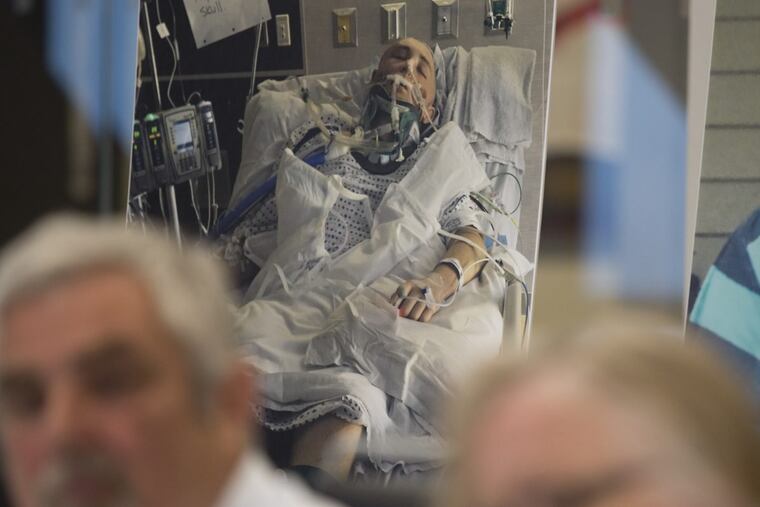 Mother Elizabeth and husband Roderick McGibbon, at a press conference where they speaks of their son Ian and his brain damage. The damage happened during an altercation on September 12, 2015.