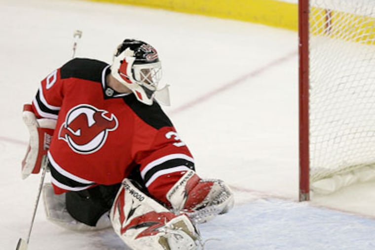 “In a playoff series, you have to try to put a doubt in the opposition’s mind,” said Devils goalie Martin Brodeur. (Yong Kim / Staff Photographer)