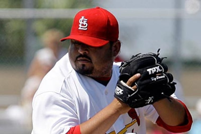 The Phillies deal with veteran lefty reliever Dennys Reyes has fallen through. (AP Photo/Richard Drew)