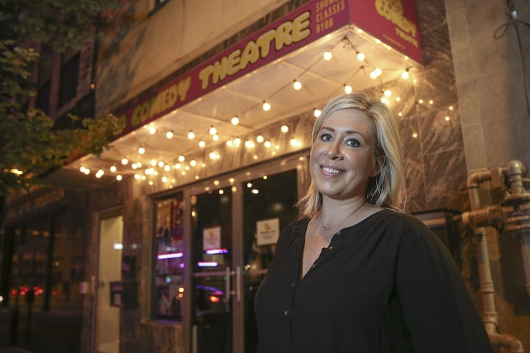 Comedian Mary Radzinski outside one of her regular haunts, Good Good Comedy on North 11th St.
