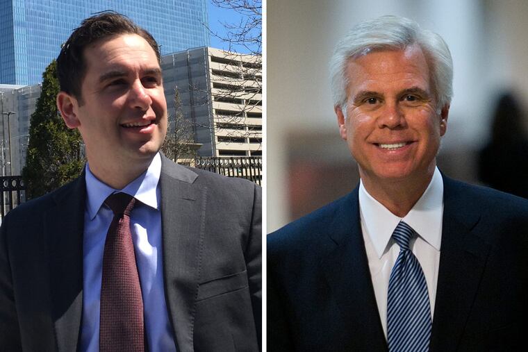 Jersey City Mayor Steve Fulop (left) and South Jersey Democratic leader George E. Norcross III.