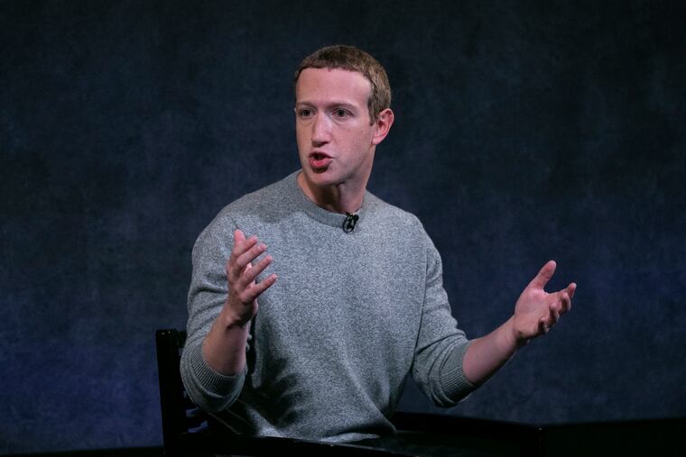Facebook CEO Mark Zuckerberg speaks about "News Tab" at the Paley Center, Friday, Oct. 25, 2019 in New York. The new feature in the Facebook mobile app will display headlines — and nothing else — from the Wall Street Journal, the Washington Post, Philadelphia Inquirer, BuzzFeed News, Business Insider, NBC, USA Today and the Los Angeles Times, among others.(AP Photo/Mark Lennihan)