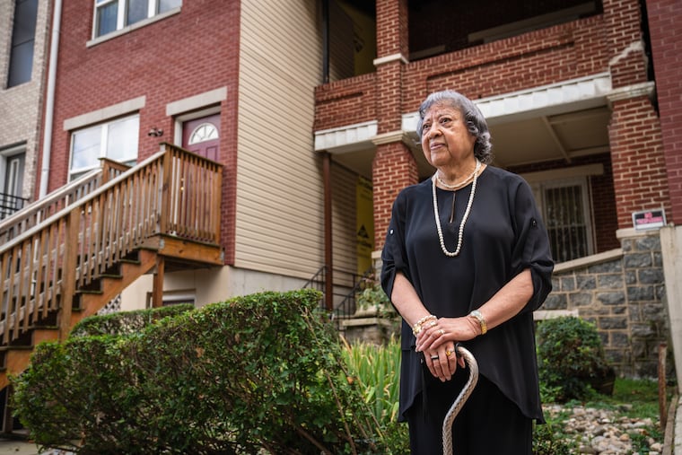 Margaret Strothers in front of her former home on 45th Street, Monday, September 11, 2023
Margaret, 93, had to leave her home due to damage caused by new construction on both sides of her home, she now lives in an apartment building in West Philly.