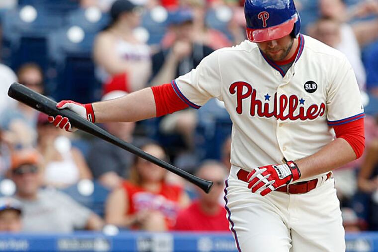 Darin Ruf reacts after striking out swinging against the Colorado Rockies. (Yong Kim/Staff Photographer)