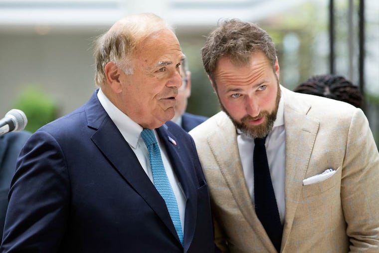 Kevin Washo (right), executive director of the host committee, with former Gov. Ed Rendell, committee chair. Washo said members want to wind things down as quickly as possible.