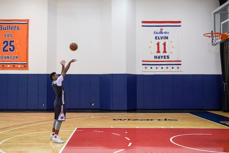 Former Villanova University standout Kris Jenkins worked out for the Washington Wizards this week.