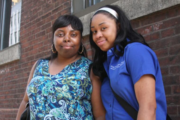 Ivy Dixon (left), whose daughter Soleil attends the High School of the Future, and Quetta Fairy, senior class president. Parents and students have raised concerns about the school's curriculum.