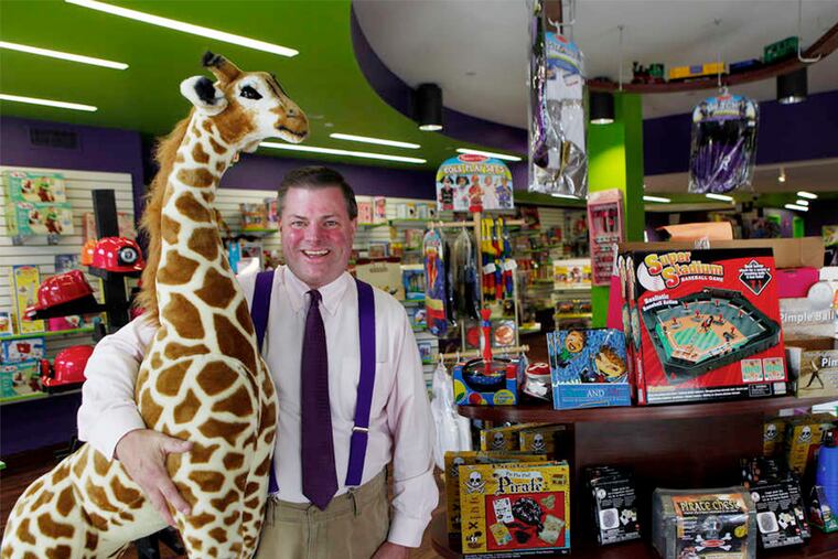 Owner Fran O'Donnell at O'Doodles on Germantown Avenue. He heeded his father's advice to have a Plan B.