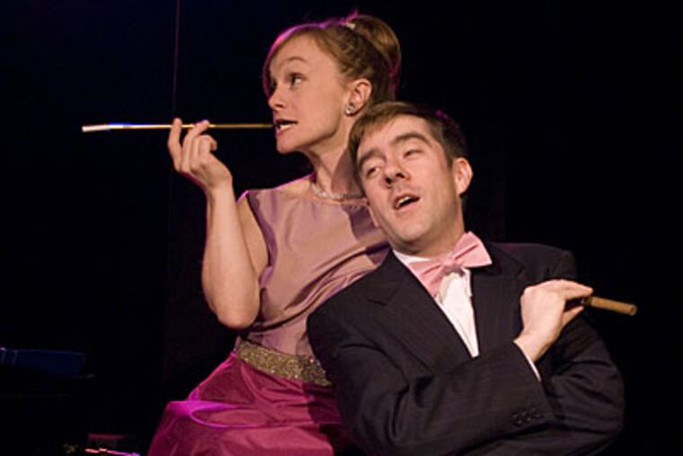 Jennifer Childs and Tony Braithwaite, masters of comedic timing, effortlessly blend Grade-A shtick with songs in "Let's Pretend We're Married."