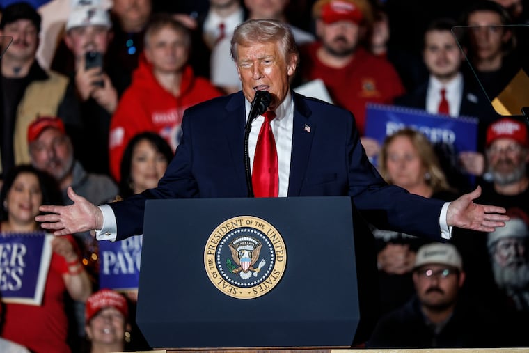 President Donald Trump made his first stop on an "economic tour" in Mt. Pocono, Pa., on Tuesday, Dec. 9.